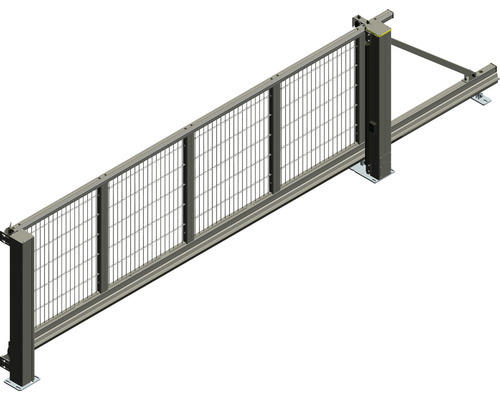 Schiebetor ALBERTS Mosaik rechts öffnend 4000 x 2000 mm freitragend Füllung Doppelstabmatte 6/5/6 anthrazit