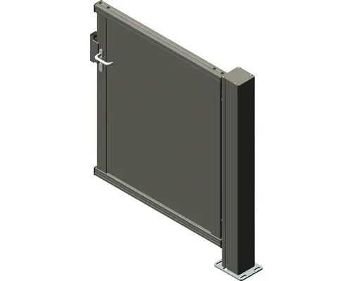 Anschlusstor ALBERTS Mosaik rechts öffnend 1200 x 1400 mm Füllung Glattblech inkl. einem Pfosten anthrazit