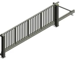 Schiebetor ALBERTS Mosaik rechts öffnend 4000 x 1600 mm freitragend Füllung Vierkantstäbe anthrazit