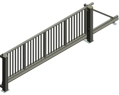 Schiebetor ALBERTS Mosaik rechts öffnend 4000 x 1600 mm freitragend Füllung Vierkantstäbe anthrazit