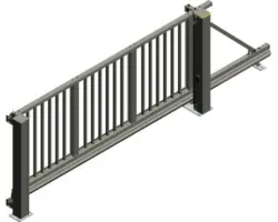 Schiebetor ALBERTS Mosaik rechts öffnend 3000 x 1000 mm freitragend Füllung Vierkantstäbe anthrazit