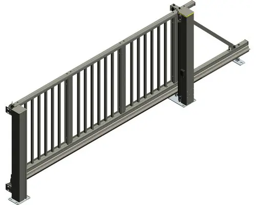 Schiebetor ALBERTS Mosaik rechts öffnend 3000 x 1000 mm freitragend Füllung Vierkantstäbe anthrazit