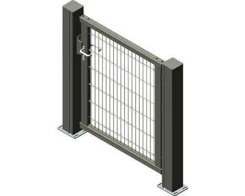 Einzeltor ALBERTS Mosaikk rechts öffnend 1200 x 1400 mm Füllung Doppelstabmatte 6/5/6 inkl. zwei Pfosten anthrazit