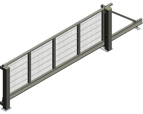 Schiebetor ALBERTS Mosaik rechts öffnend 4000 x 1600 mm freitragend Füllung Doppelstabmatte 6/5/6 anthrazit