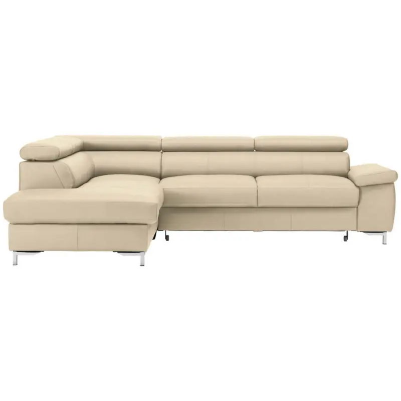 Ecksofa in Echtleder Beige