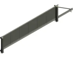 Schiebetor ALBERTS Mosaik rechts öffnend 6000 x 1600 mm freitragend Füllung Glattblech anthrazit