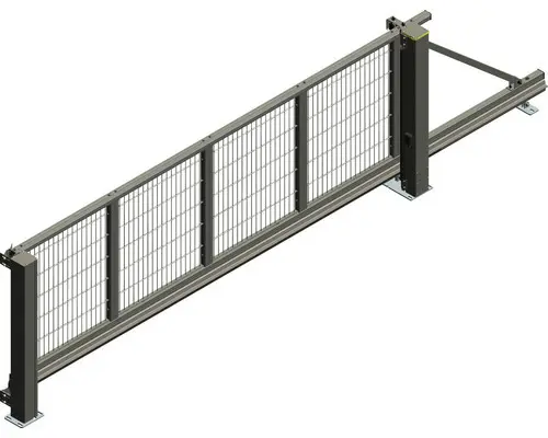 Schiebetor ALBERTS Mosaik rechts öffnend 4000 x 1200 mm freitragend Füllung Doppelstabmatte 6/5/6 anthrazit