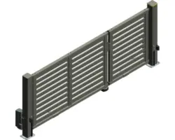 Doppeltor ALBERTS Mosaik rechts öffnend 3340 x 2000 mm Füllung Lamellen inkl. zwei Pfosten anthrazit