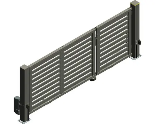 Doppeltor ALBERTS Mosaik rechts öffnend 3340 x 2000 mm Füllung Lamellen inkl. zwei Pfosten anthrazit