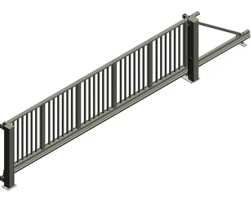 Schiebetor ALBERTS Mosaik rechts öffnend 5000 x 1800 mm freitragend Füllung Vierkantstäbe anthrazit