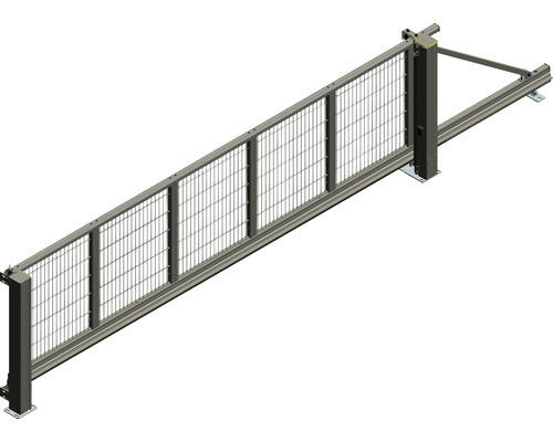 Schiebetor ALBERTS Mosaik rechts öffnend 5000 x 1600 mm freitragend Füllung Doppelstabmatte 6/5/6 anthrazit