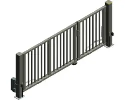 Doppeltor ALBERTS Mosaik rechts öffnend 3340 x 1600 mm Füllung Vierkantstäbe inkl. zwei Pfosten anthrazit