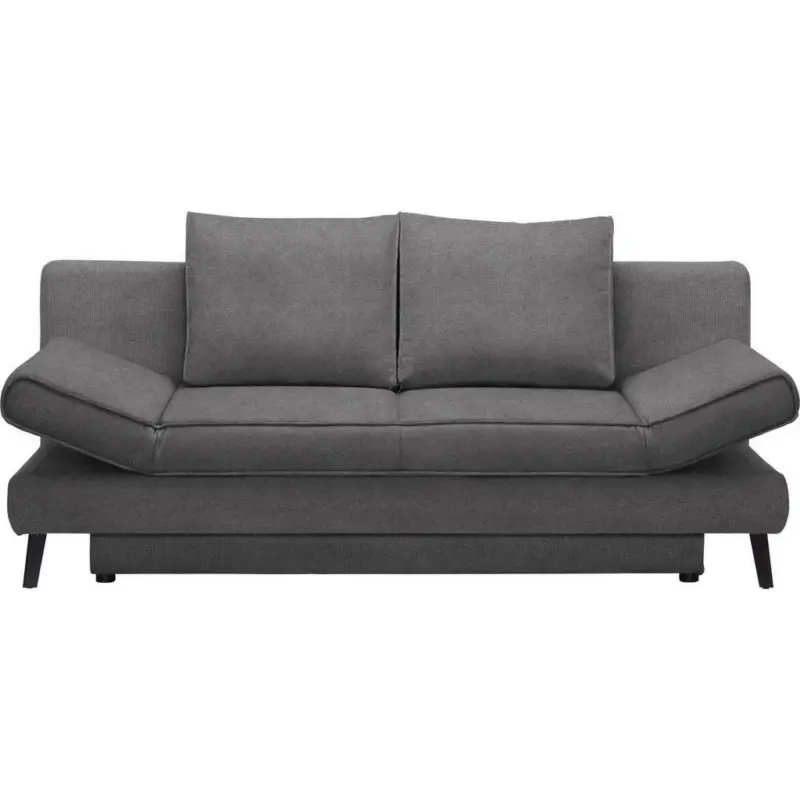 Schlafsofa in Webstoff Dunkelgrau