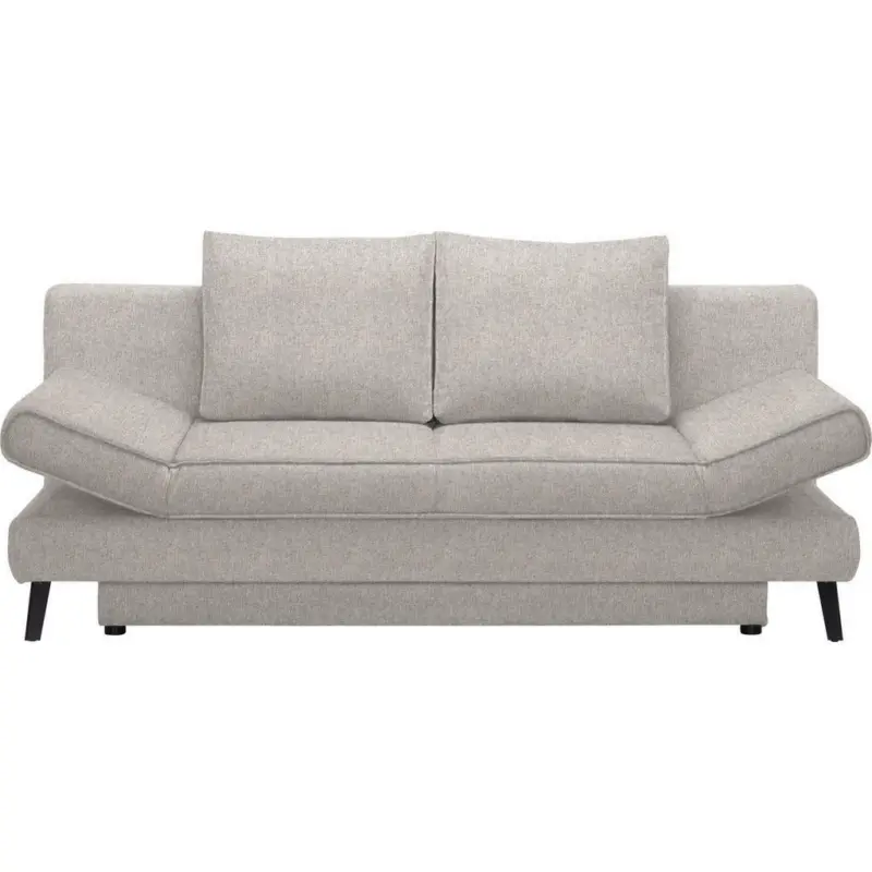 Schlafsofa in Webstoff Hellgrau
