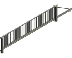 Schiebetor ALBERTS Mosaik rechts öffnend 6000 x 1600 mm freitragend Füllung Vierkantstäbe anthrazit