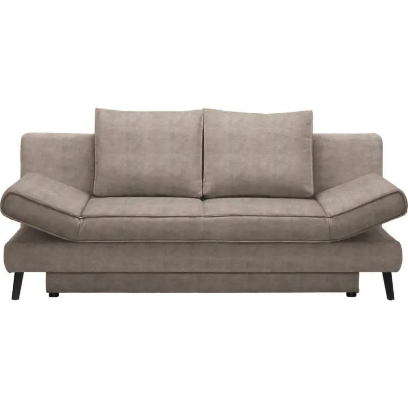 Schlafsofa in Webstoff Taupe