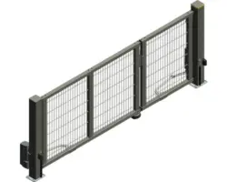 Doppeltor ALBERTS Mosaik rechts öffnend 3340 x 1400 mm Füllung Doppelstabmatte 6/5/6 inkl. zwei Pfosten anthrazit