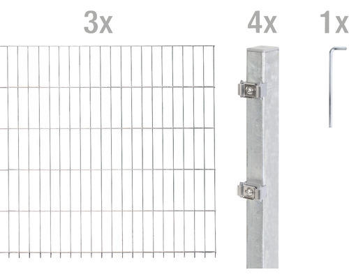 Doppelstabmattenset ALBERTS 6/5/6 600 x 80 cm feuerverzinkt