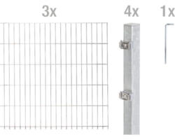 Doppelstabmattenset ALBERTS 6/5/6 600 x 120 cm feuerverzinkt