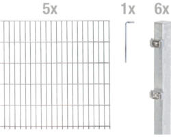 Doppelstabmattenset ALBERTS 6/5/6 1000 x 120 cm feuerverzinkt