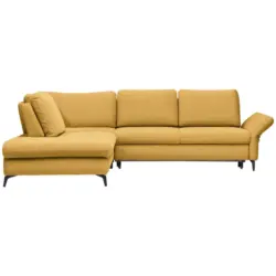 Ecksofa in Webstoff Gelb, Goldfarben