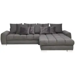 Ecksofa in Mikrofaser Anthrazit