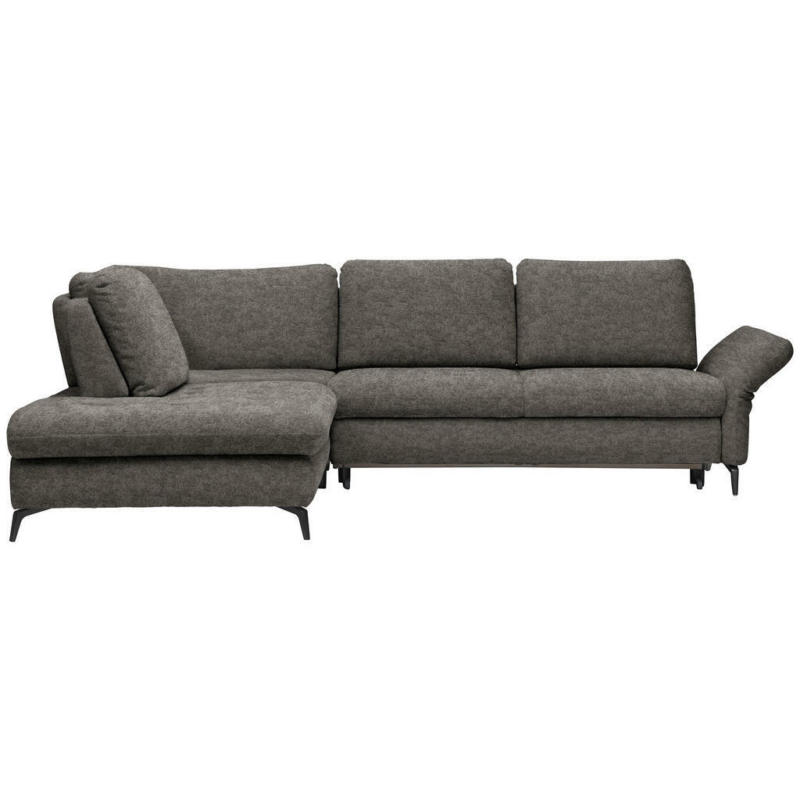 Ecksofa in Webstoff Graubraun