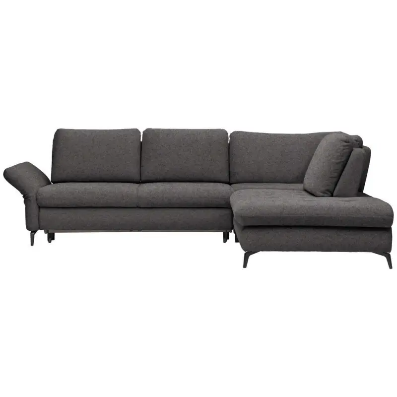 Ecksofa in Webstoff Dunkelgrau