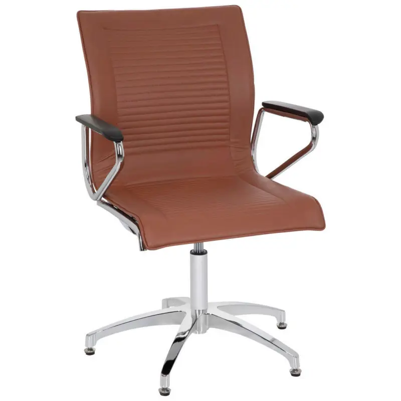 Besucherstuhl in Lederlook Cognac