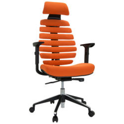 Drehstuhl in Flachgewebe Orange, Schwarz