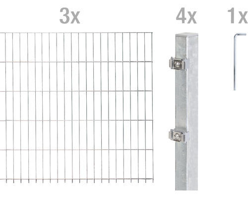 Doppelstabmattenset ALBERTS 6/5/6 600 x 140 cm feuerverzinkt