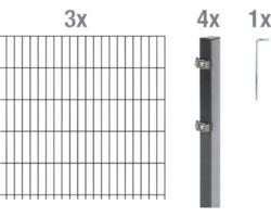 Doppelstabmattenset ALBERTS 6/5/6 600 x 140 cm anthrazit