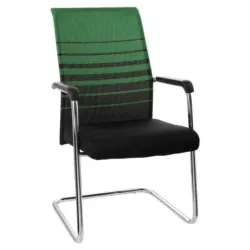 Besucherstuhl in Netzbespannung Grün, Schwarz