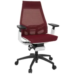 Drehstuhl in Netzbespannung Schwarz, Weiß, Weinrot