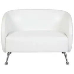 Zweisitzer-Sofa in Lederlook Weiß