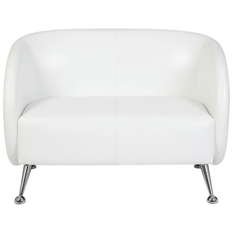 Zweisitzer-Sofa in Lederlook Weiß