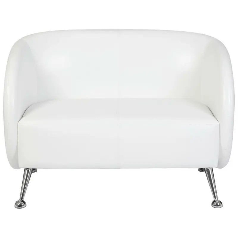 Zweisitzer-Sofa in Lederlook Weiß