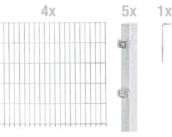 Doppelstabmattenset ALBERTS 6/5/6 800 x 120 cm feuerverzinkt