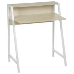 Schreibtisch 78/89/51 cm in Weiß, Ahornfarben