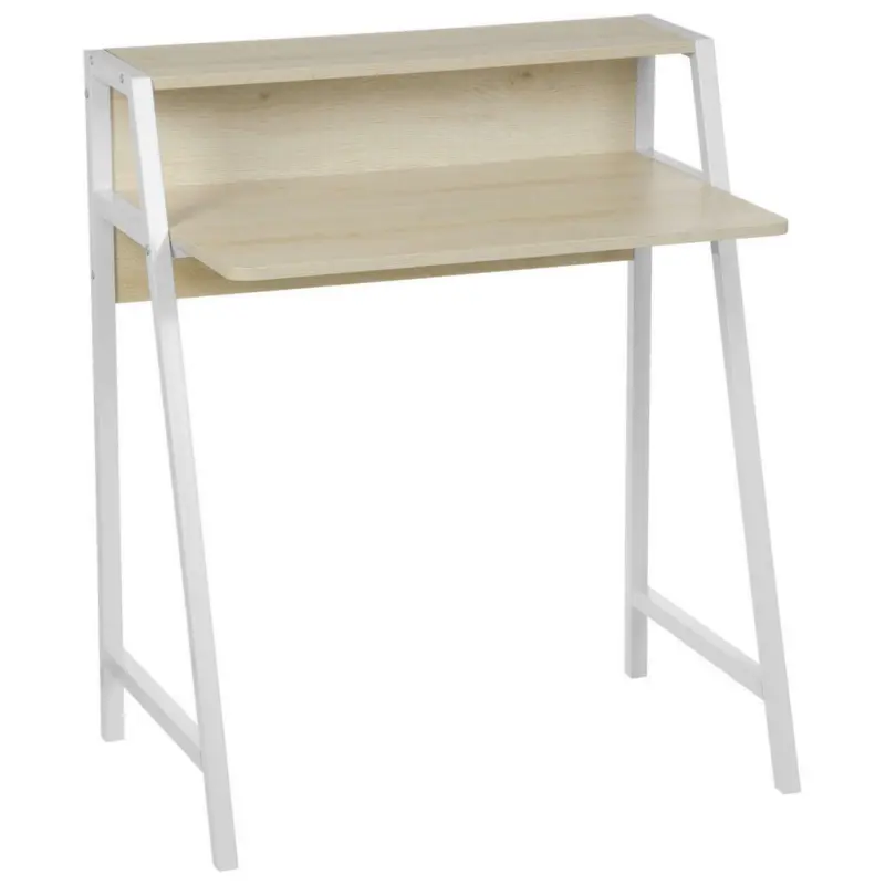Schreibtisch 78/89/51 cm in Weiß, Ahornfarben