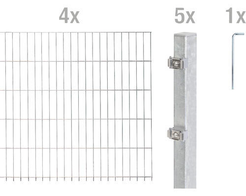 Doppelstabmattenset ALBERTS 6/5/6 800 x 140 cm feuerverzinkt