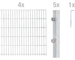 Doppelstabmattenset ALBERTS 6/5/6 800 x 160 cm feuerverzinkt