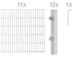 Doppelstabmattenset ALBERTS 6/5/6 2200 x 140 cm feuerverzinkt