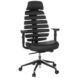 Drehstuhl in Lederlook Schwarz