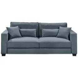 Schlafsofa in Mikrovelours Blau
