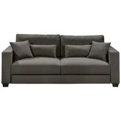 Schlafsofa in Mikrovelours Dunkelbraun