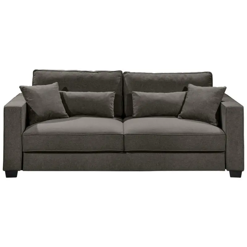 Schlafsofa in Mikrovelours Dunkelbraun