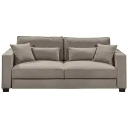 Schlafsofa in Mikrovelours Sandfarben