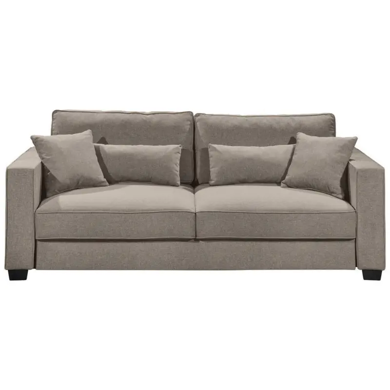 Schlafsofa in Mikrovelours Sandfarben