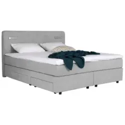 Boxspringbett 180/200 cm in Hellgrau